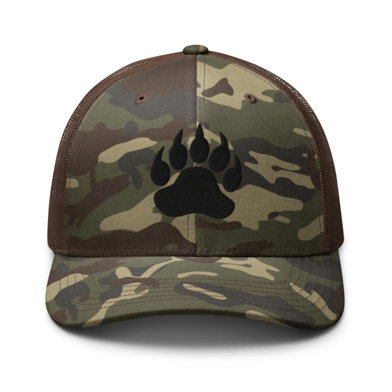 Bear claw camo trucker hat